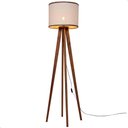 Ver imagem 1 de Luminária de Chão Madri com Pés de Madeira e Palha Natural 158cm