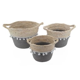 Cesto de Palha Rustico Organizador e Decorativo Partna 4027cz - 1