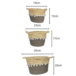 Cesto de Palha Rustico Organizador e Decorativo Partna 4027cz - 3