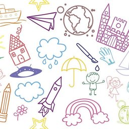 Papel De Parede Infantil Rabiscos Desenhos 310x58cm - 1