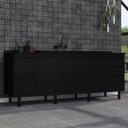 Ver imagem 1 de Gabinete de Cozinha 5 Gavetas 3 Portas 194cm Grande 100% Mdf:preto