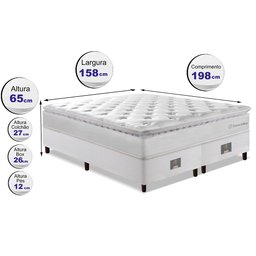 Cama Box Queen Colchão + Box 158x198 Molas Ensacadas Cama Inbox Confort Snow - 2