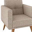 Ver imagem 6 de Kit Poltrona Decorativa com Puff Pequim Veludo Matrix Cor:linho Bronze