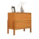 Ver imagem 3 de Mesa de Cabeceira Verona 2 Gavetas Corrediça Telescópica Pés Madeira Mdf Moderno:nature/off/nature