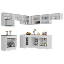 Ver imagem 6 de Armário de Cozinha Completa de Canto com Rodapé Veneza Multimóveis Mp2106.964 Branco/preto