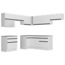 Ver imagem 7 de Armário de Cozinha Completa de Canto com Rodapé Veneza Multimóveis Mp2106.964 Branco/preto