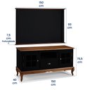 Ver imagem 6 de Conjunto Rack 60811 + Painel 50513 para Sala Pés Luiz Xv 1 Gaveta 2 Portas - Preto/imbuia