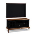 Ver imagem 1 de Conjunto Rack 60811 + Painel 50513 para Sala Pés Luiz Xv 1 Gaveta 2 Portas - Preto/imbuia