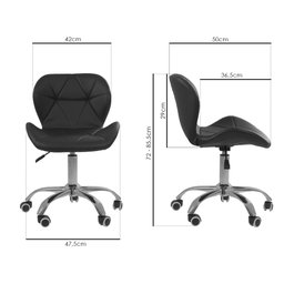 Cadeira Office Eiffel Slim Com Base Giratória E Ajustável - Preto - 4