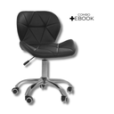 Ver imagem 1 de Cadeira Office Eiffel Slim com Base Giratória e Ajustável - Preto + E-book