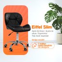 Ver imagem 3 de Cadeira Office Eiffel Slim Giratória Base Cromada com Rodízios e Ajuste de Altura Preta