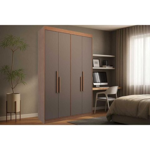 Guarda Roupa Solteiro 4 Portas e 2 Gavetas Ph 1805 Carvalho Vermontt - Herval