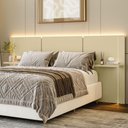 Ver imagem 4 de Cabeceira Casal Modular Lumen Off White com Kit Tomada e LED - Incorplac