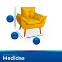 Ver imagem 2 de Kit 2 Poltrona Opala Amarela Suede Decorativa para Sala Escritório Biselos-Decor