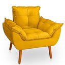 Ver imagem 4 de Kit 2 Poltrona Opala Amarela Suede Decorativa para Sala Escritório Biselos-Decor