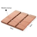 Ver imagem 3 de Kit 4 Descansos para Panelas em Madeira Essence 18x18cm Suportes para Panelas e Travessas Quentes