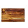 Tábua de Corte para Churrasco com Cumbuca Tábua Carne Teca:Geométrico/Marrom - 5