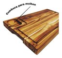 Ver imagem 2 de Tábua de Corte para Churrasco com Cumbuca Tábua Carne Teca:Geométrico/Marrom