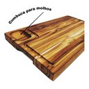 Ver imagem 2 de Tábua de Corte para Churrasco com Cumbuca Tábua Carne Teca:Geométrico/Marrom