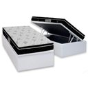 Ver imagem 1 de Cama Box Baú Solteiro: Colchão Molas Ortobom Nanolastic Physical + Base CRC Courano White(88x188)