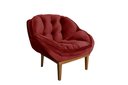Ver imagem 3 de Poltrona Decorativa Marcela Veludo Vermelho