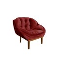 Ver imagem 3 de Poltrona Decorativa Marcela Veludo Vermelho