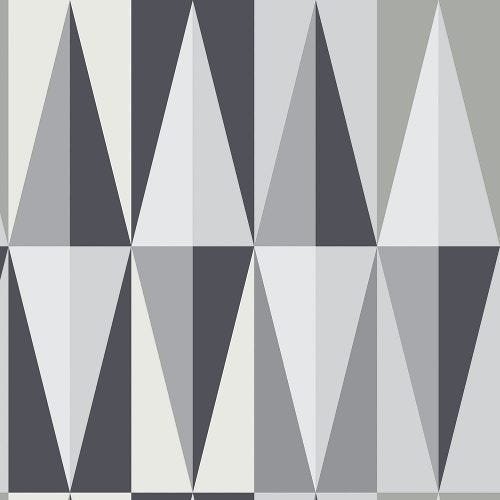 Papel De Parede Triangulo Cinza Branco 310x58cm