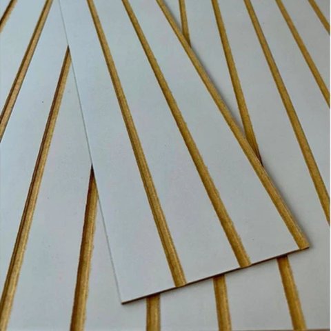 Kit Revestimento Ripado 20 Placas Adesiva 45 X 11 Cm em Mdf:azul