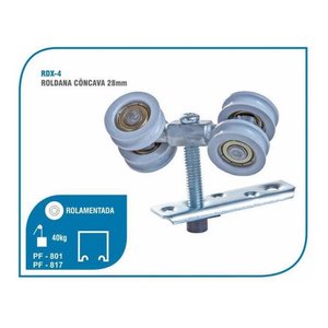 Roldanas Porta Correr De Madeira Concava 4 Rodas 1 Jogo