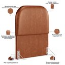 Ver imagem 3 de Cabeceira Cama Box 100cm Orgânica Lanna W01 Couríssimo Camel - Lyam Decor