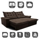 Ver imagem 3 de Sofá Retrátil e Reclinável 2,95m Cama inBox Big Fresh com SoftGel D40 Velupluma Café