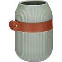 Ver imagem 1 de Vaso Decorativo Enfeite Casa Aparador Home&co com Cinta Cerâmica 18x13x13cm Verde