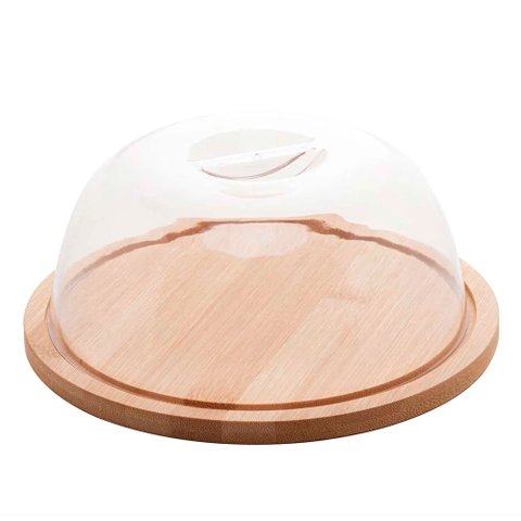 Queijeira em Bambu e Tampa Translúcida Decorafast