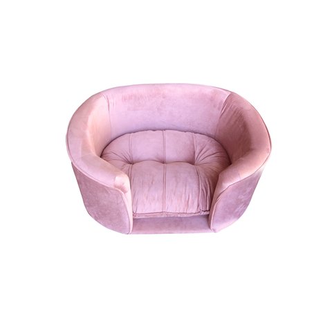 Poltrona Caminha Pet para Cachorros e Gatos Veludo Rosa Bz Home Decor