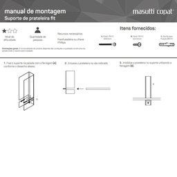 Mão Francesa Masutti Preta Dupla Suporte para Prateleiras Mdf Reforçado 20kg Parede Aço Carbono - 3