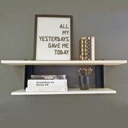 Mão Francesa Masutti Preta Dupla Suporte para Prateleiras Mdf Reforçado 20kg Parede Aço Carbono - 2