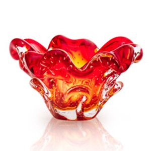 Centro De Mesa Em Cristal Murano Vermelho - São Marcos