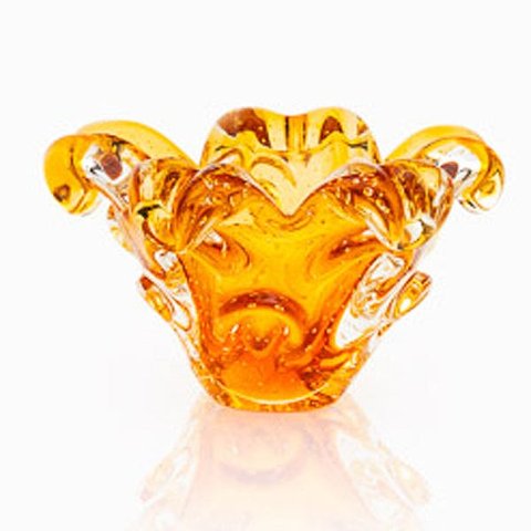 Centro De Mesa Em Cristal Murano Âmbar - São Marcos