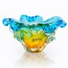 Centro De Mesa Em Cristal Murano Azul E Âmbar - São Marcos - 1