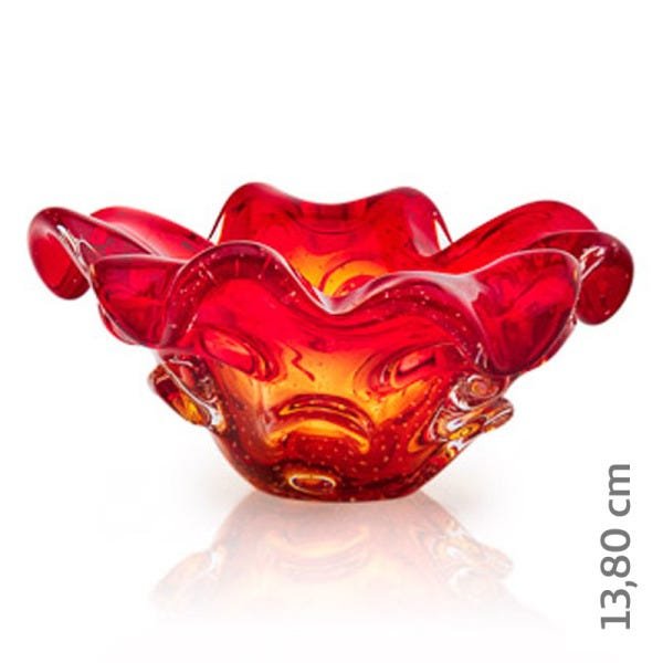 Centro De Mesa Em Cristal Murano Vermelho - São Marcos - 2