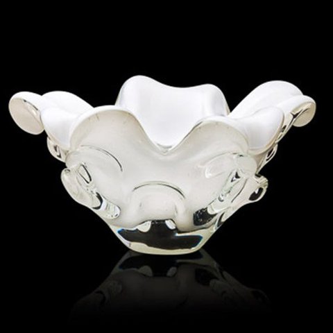 Centro De Mesa Em Cristal Murano Branco - São Marcos