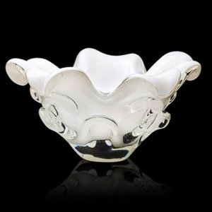 Centro De Mesa Em Cristal Murano Branco - São Marcos