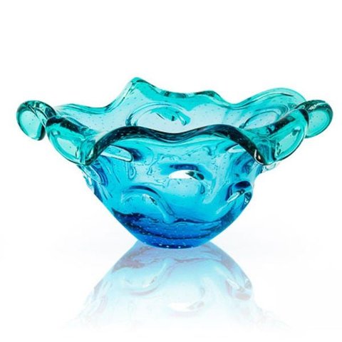 Centro de Mesa em Cristal Murano Azul e Verde - São Marcos