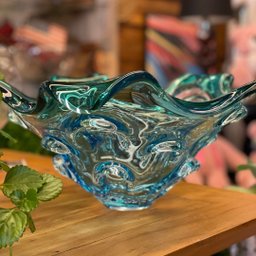 Centro de Mesa em Cristal Murano Azul e Verde - São Marcos - 5 Centro de Mesa em Cristal Murano Azul e Verde - São Marcos - 5