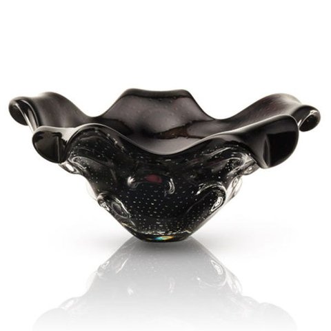 Centro De Mesa Em Cristal Murano Preto - São Marcos