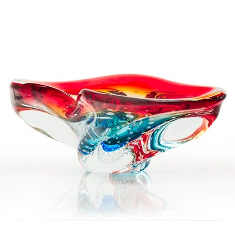Centro De Mesa Em Cristal Murano Azul - São Marcos