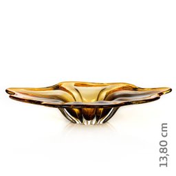 Centro De Mesa Em Cristal Murano Âmbar E Lilás - São Marcos - 2