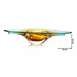 Centro de Mesa em Cristal Murano Azul e Âmbar - São Marcos - 2