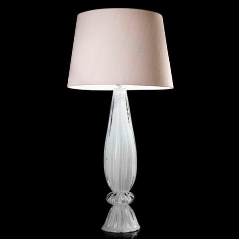 Abajur em Cristal Murano Branco - São Marcos