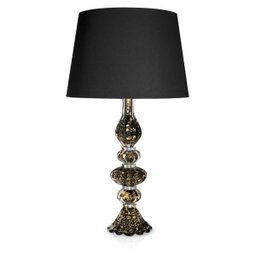 Abajur em Cristal Murano Preto e Ouro 24 K - São Marcos - 1